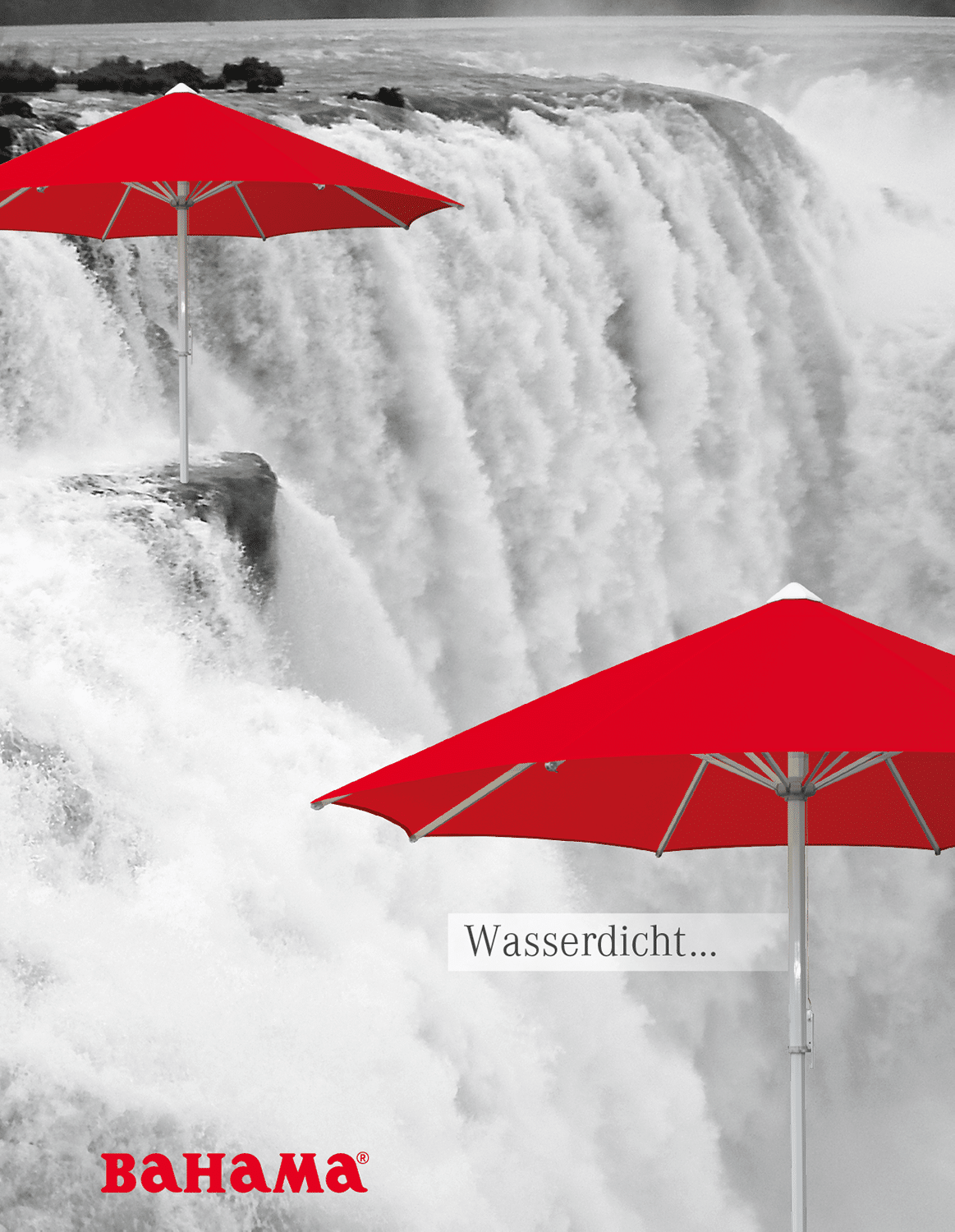 wasserdichte Sonnenschirme im Wasserfall